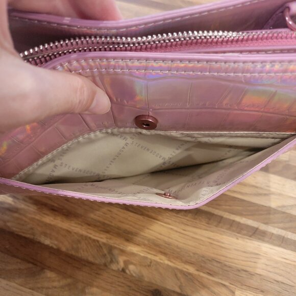 Steve Madden Blima Viral Pink Holographic Iridescent Crossbody Bag & Coin Pouch - Picture 16 of 16